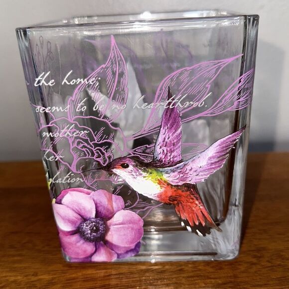 Telaflora Sympathy Gift Hummingbird Glass Holder! - Picture 2 of 6
